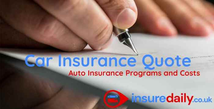 Car Insurance Quote: Auto Insurance Programs and Costs